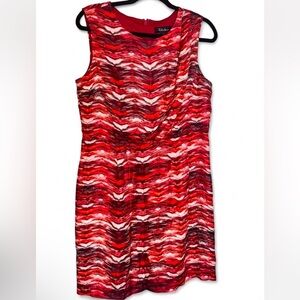 S.L. Fashions Red and White Wave Mini Dress